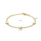 Detail van sluiting en draaglengte 11-13 cm gouden kinderarmband - City Juwelier