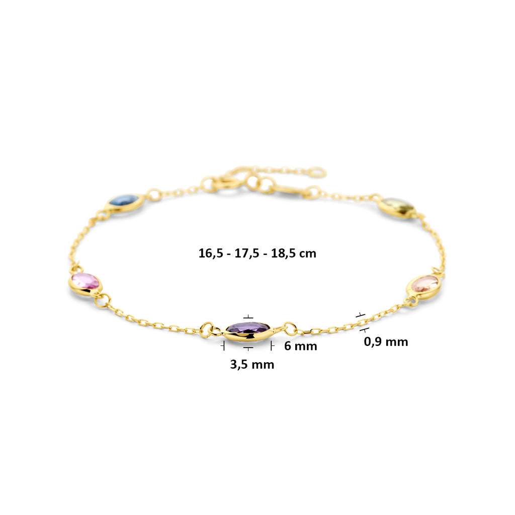 Detail van Stelloria armband met peridot amethist en aquamarijn stenen - City Juwelier