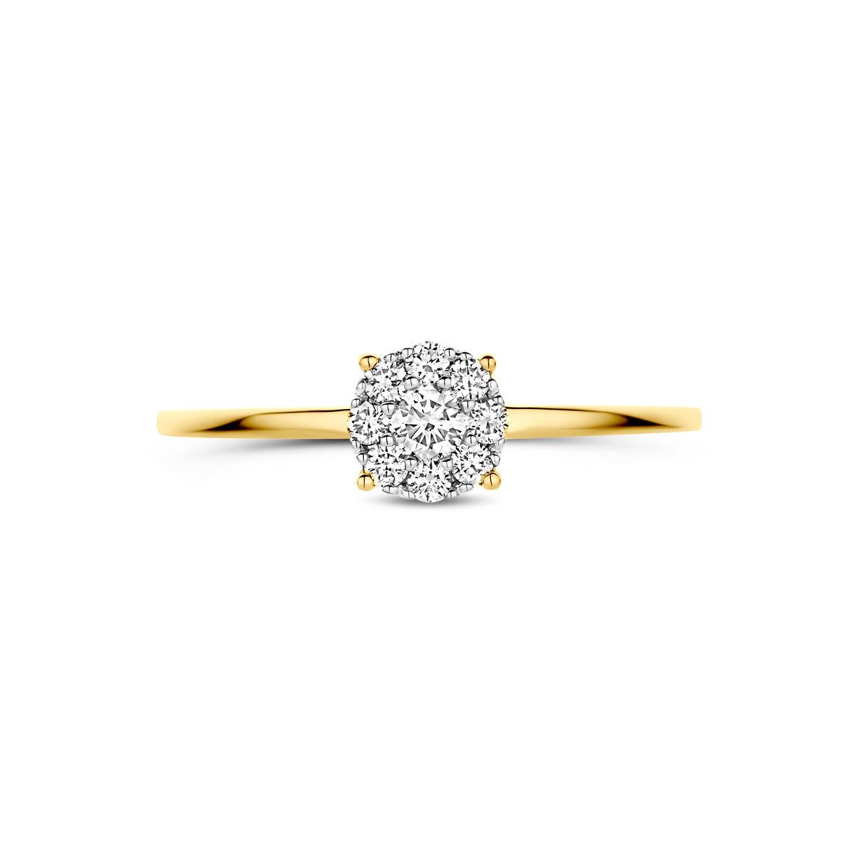 Diamanten verlovingsring Elonara in bicolor goud schuin perspectief voor vrouwen - City Juwelier