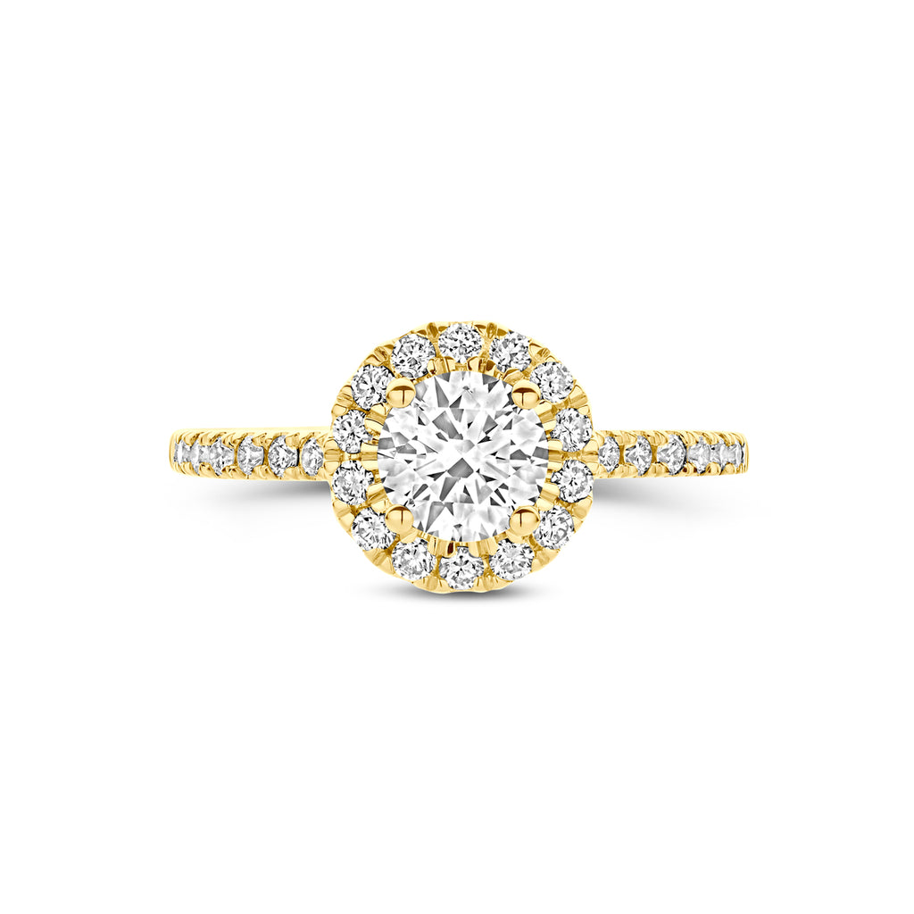 Diamélia verlovingsring diamant schuin perspectief met fonkelende steen voor dames - City Juwelier