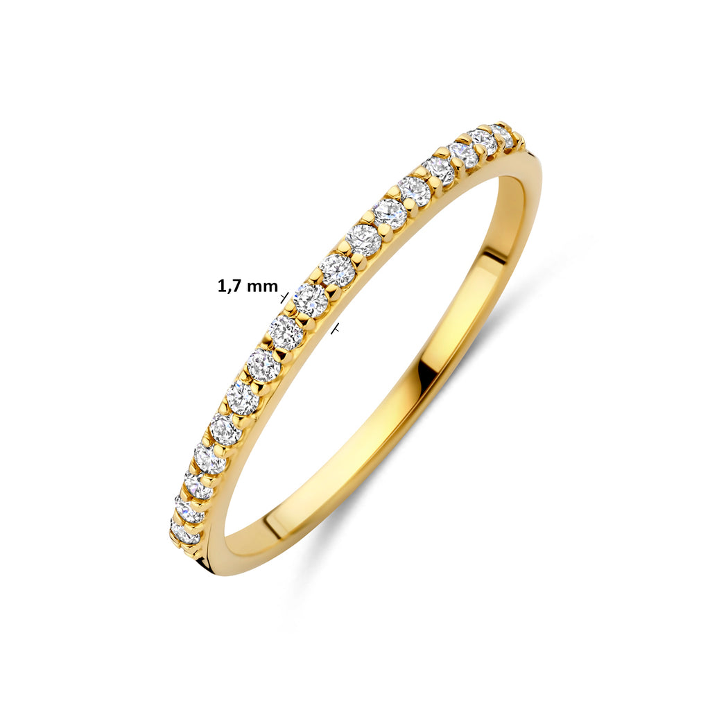 Diamira gouden ring gedragen op hand - City Juwelier