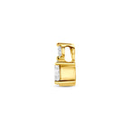 Elegante gouden dames hanger met fonkelende lab grown diamant zijaanzicht - City Juwelier