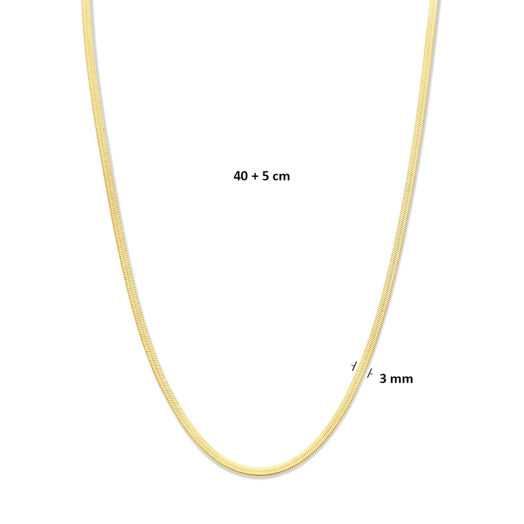 Elegante gouden omega ketting vooraanzicht dames - City Juwelier