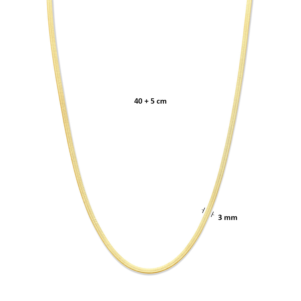 Elegante gouden omega ketting vooraanzicht dames - City Juwelier
