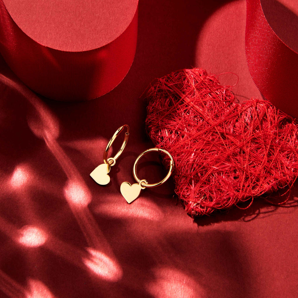 Elegante gouden oorringen met hart voor dames - City Juwelier