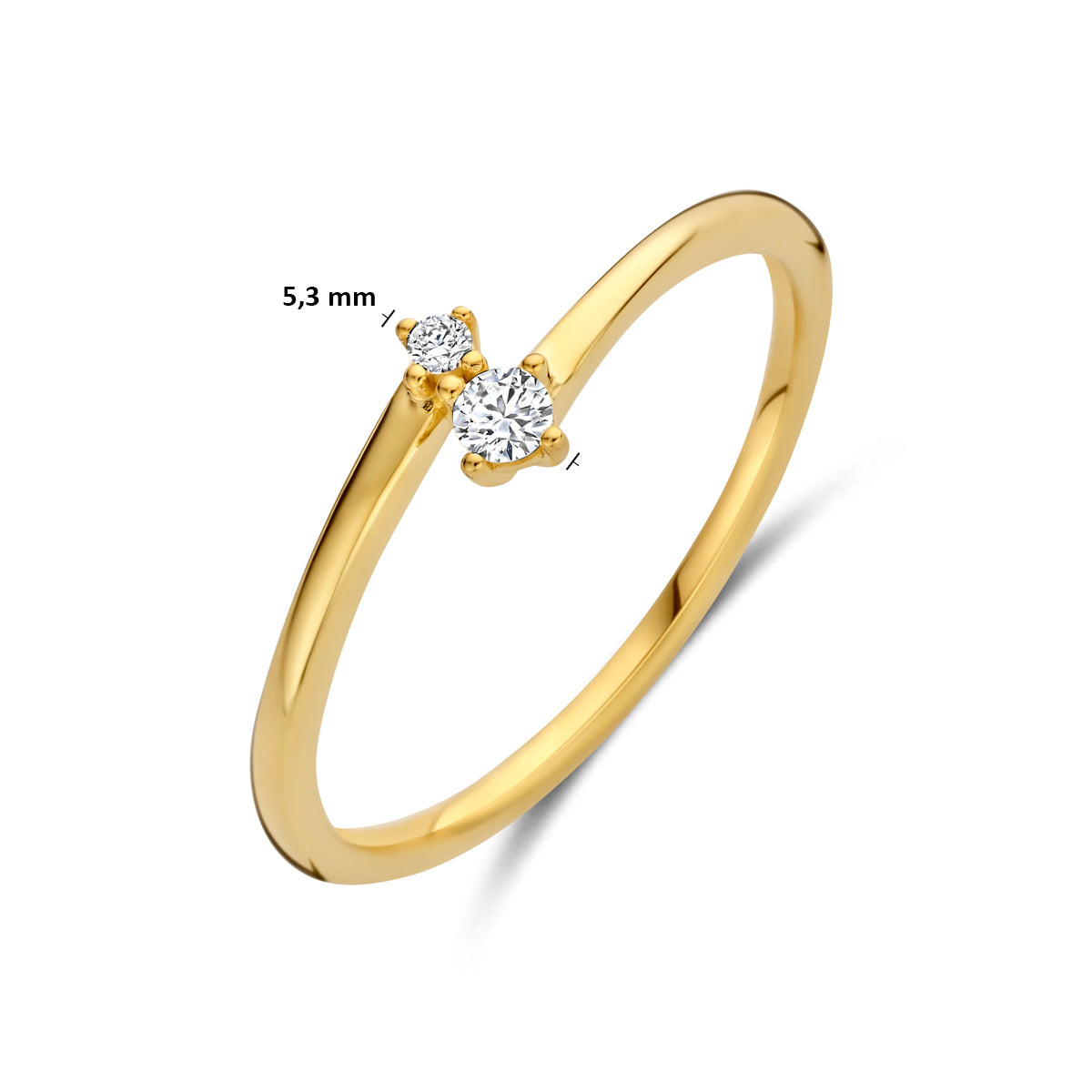 Elegante gouden ring voor vrouwen in 14K geelgoud - City Juwelier
