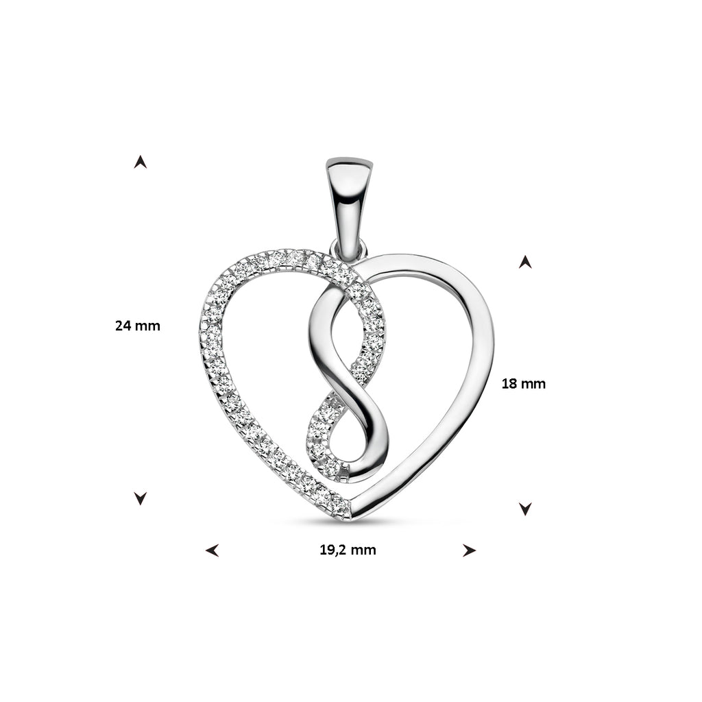 Elegante zilveren hart infinity hanger als valentijngeschenk voor haar - City Juwelier