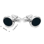 Elegante zilveren manchetknoppen set met onyx voor heren zijaanzicht - City Juwelier