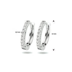 Elegante zilveren oorbellen dames met zirkonia stenen vooraanzicht - City Juwelier
