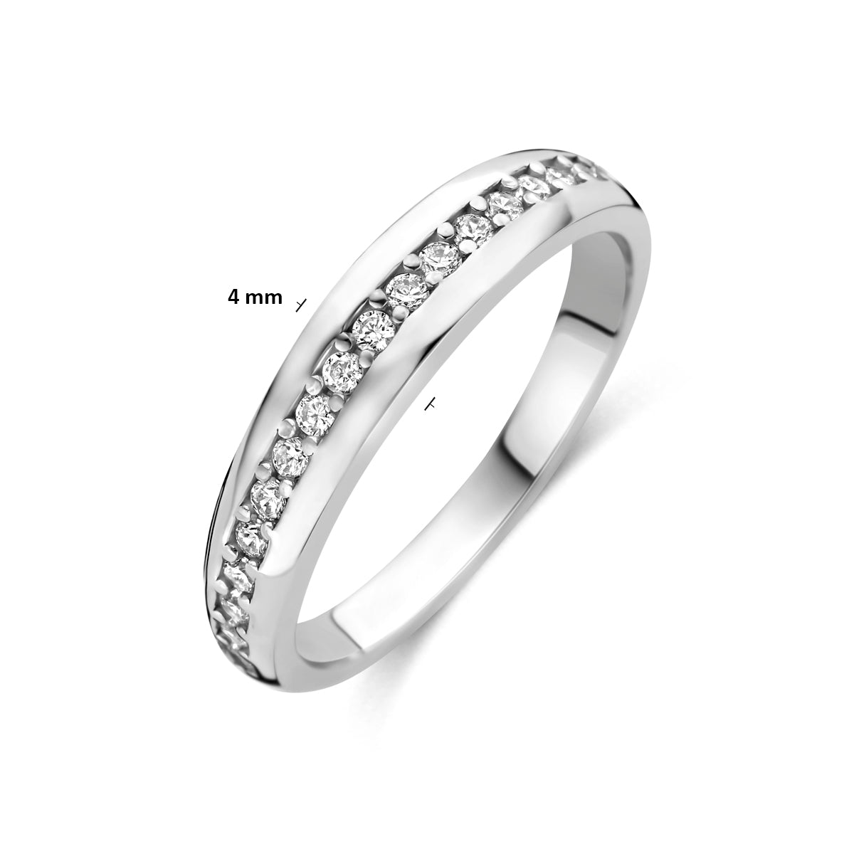 Elegante zilveren ring met zirkonia bezetting voor vrouwen - City Juwelier