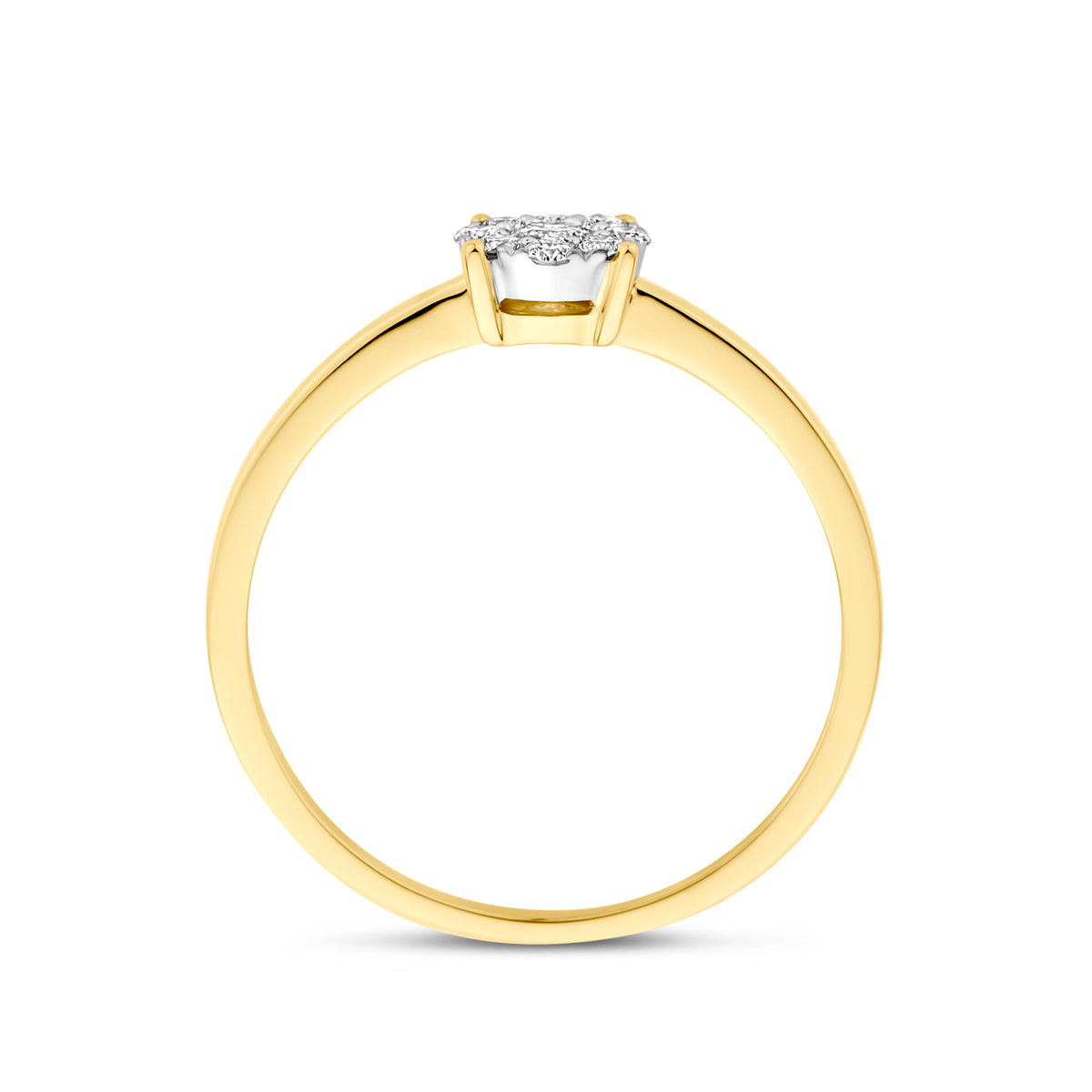 Elonara 14K gouden ring met diamant zijaanzicht, verlovingsring voor dames - City Juwelier