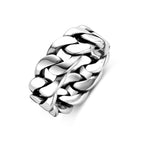 Heren schakelring - 925 zilver - geoxideerd