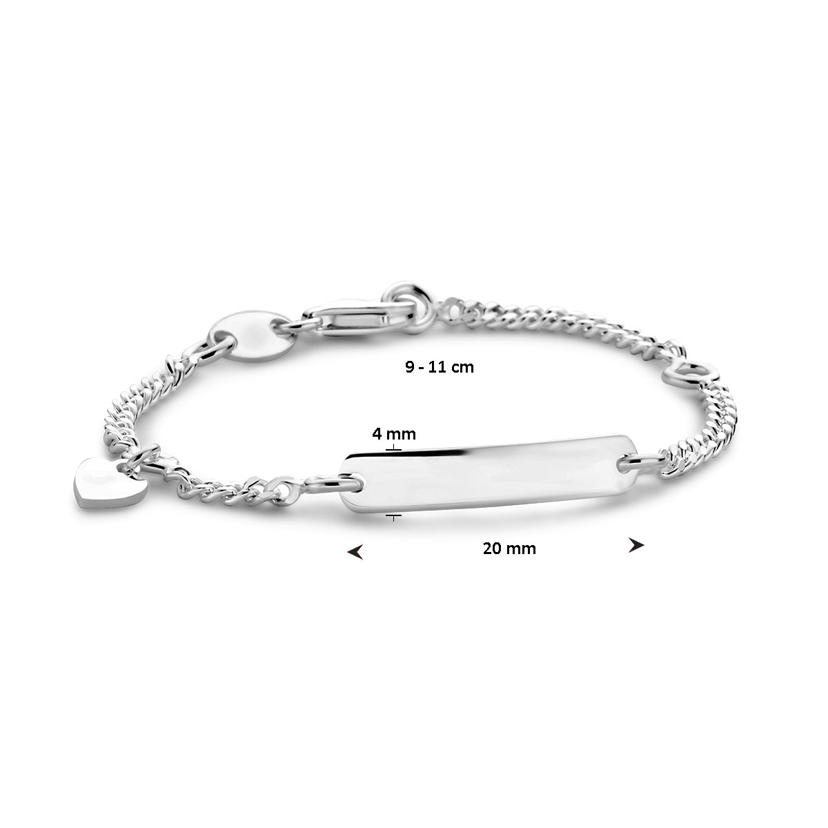 Graveerarmband hart gourmette