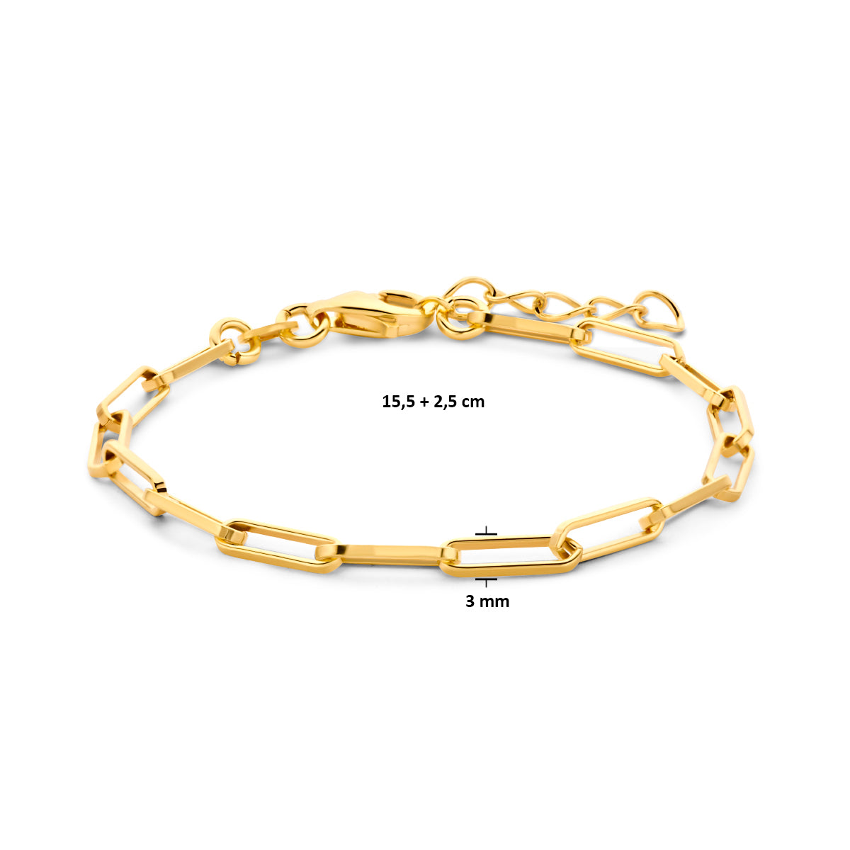 Aurora – Paperclip Armband - 925 zilver+