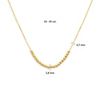 Fijne bolletjesketting 14 karaat geelgoud volledig beeld - City Juwelier