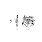 Floressa bloem oorbellen vooraanzicht met hoogglans afwerking - City Juwelier