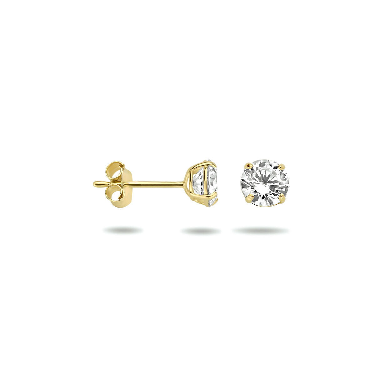 Brillette - Oorknoppen Zirkonia - 14K Witgoud