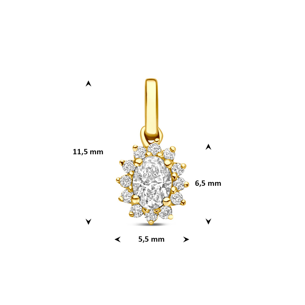 Geelgouden dames hanger met 0.21ct diamant uit de Diamavielle collectie - City Juwelier