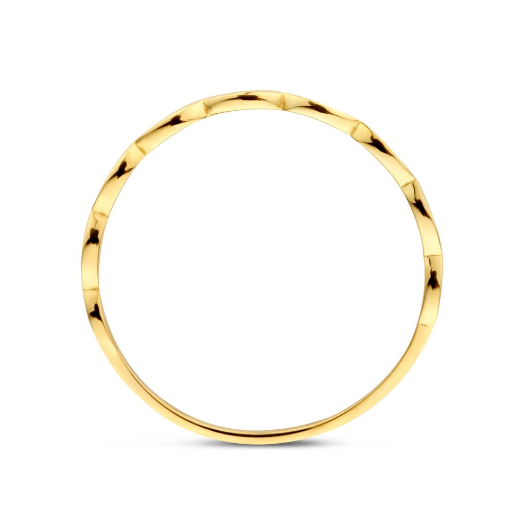 Geelgouden dames ring 14K goud zijaanzicht detail - City Juwelier
