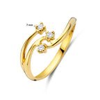 Geelgouden dames ring met diamant op witte achtergrond - City Juwelier