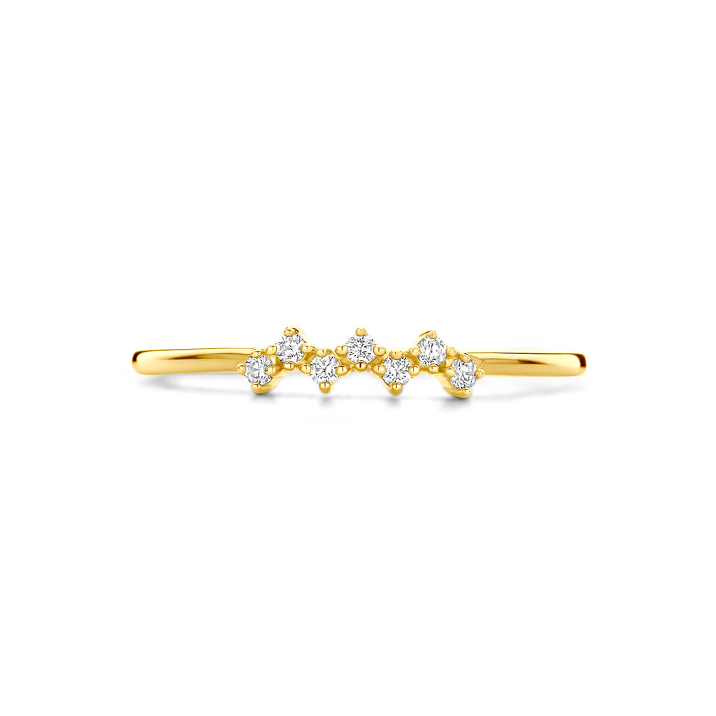 Geelgouden dames ring Selvaine gedragen op de hand - City Juwelier
