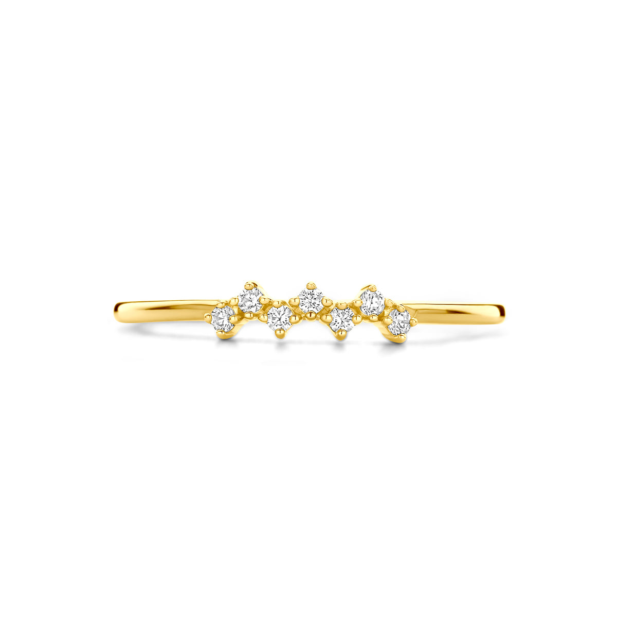 Geelgouden dames ring Selvaine gedragen op de hand - City Juwelier
