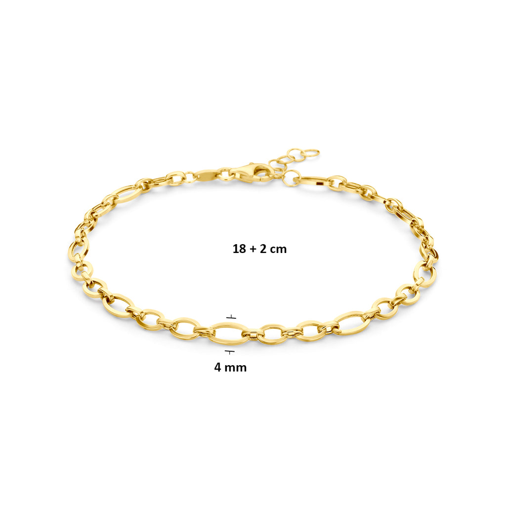 Geelgouden damesarmband Elenora detail schakel en sluiting - City Juwelier