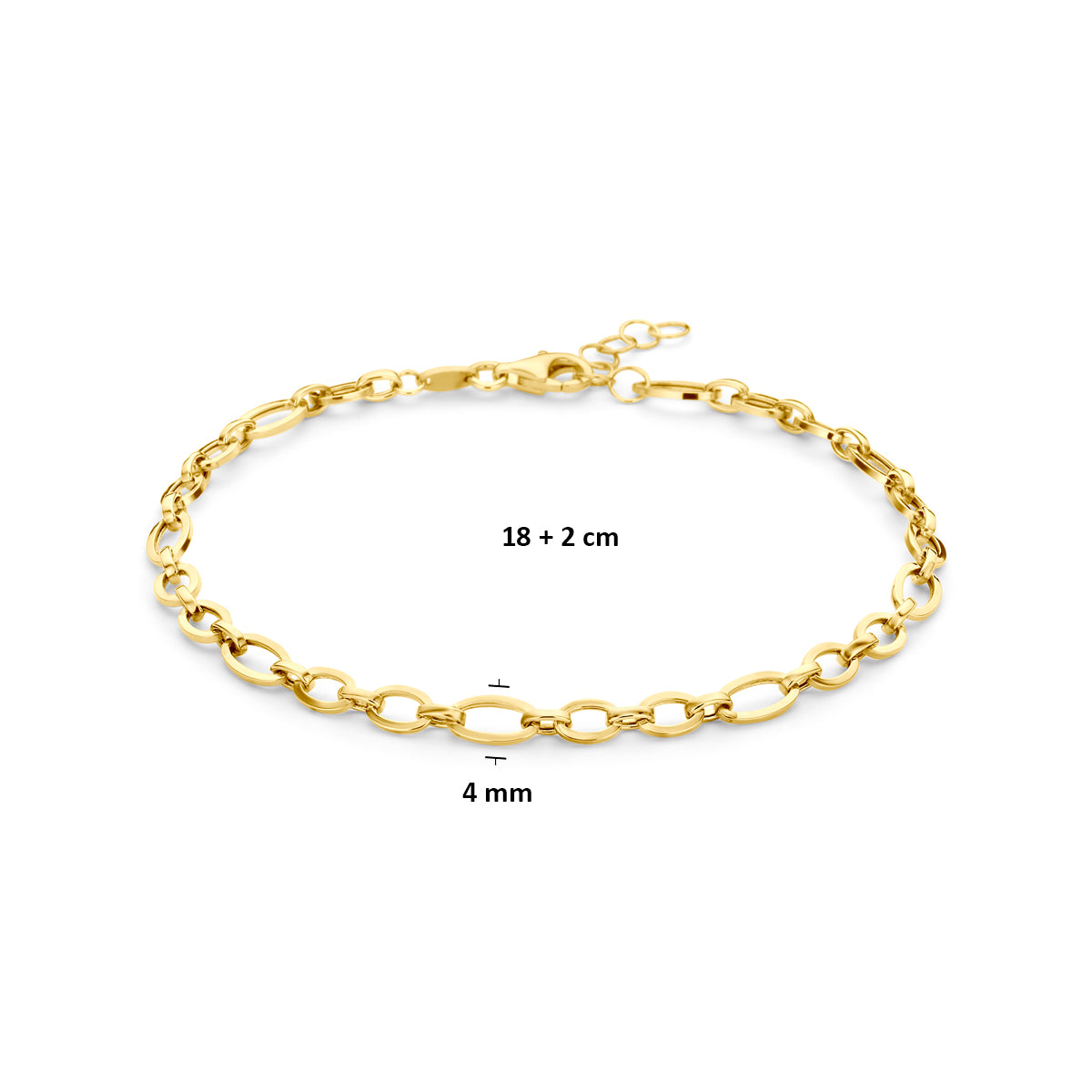 Geelgouden damesarmband Elenora detail schakel en sluiting - City Juwelier