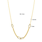 Geelgouden damesketting Velarinda 42cm verstelbaar zijaanzicht - City Juwelier