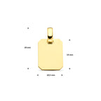 Geelgouden graveer hanger 375 schuin perspectief voor vrouwen - City Juwelier