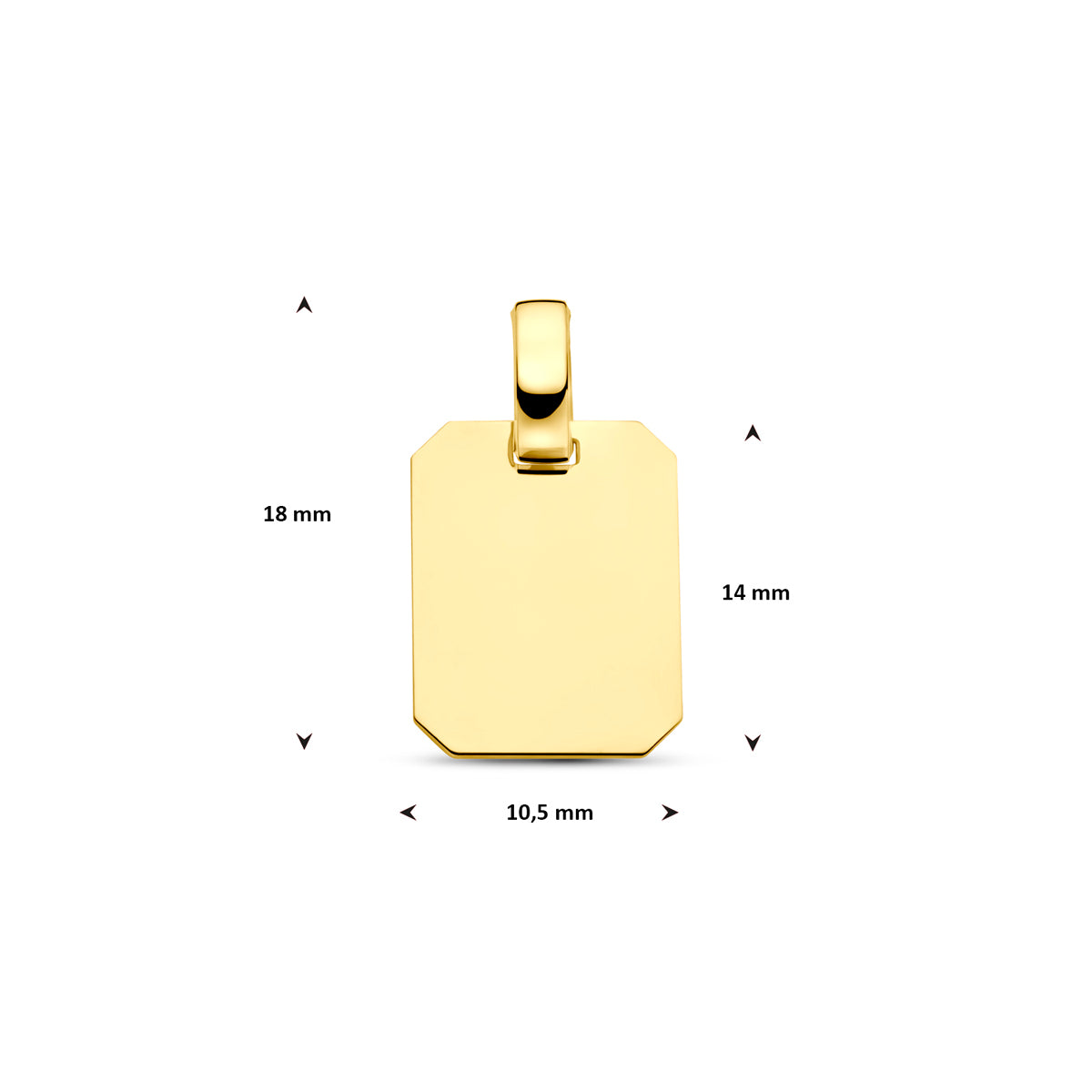 Geelgouden graveer hanger 375 schuin perspectief voor vrouwen - City Juwelier