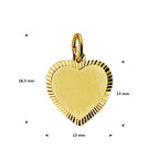Geelgouden graveerhanger hartvorm close-up mat finish voor vrouwen - City Juwelier