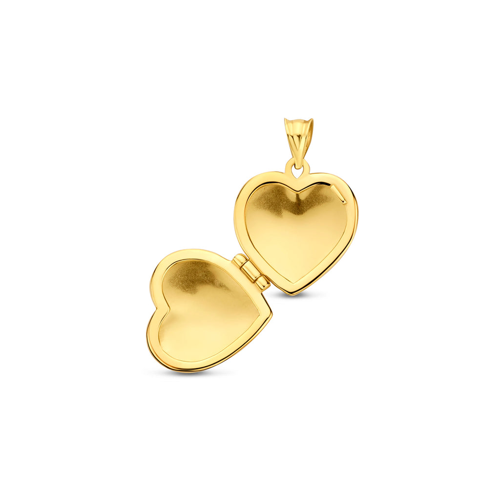 Geelgouden hart hanger 15mm zijaanzicht dames sieraad - City Juwelier