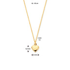 Geelgouden hart ketting 42-45 cm met verstelbare sluiting detail - City Juwelier