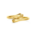 Geelgouden knuffelring detail van de organische vorm voor dames - City Juwelier