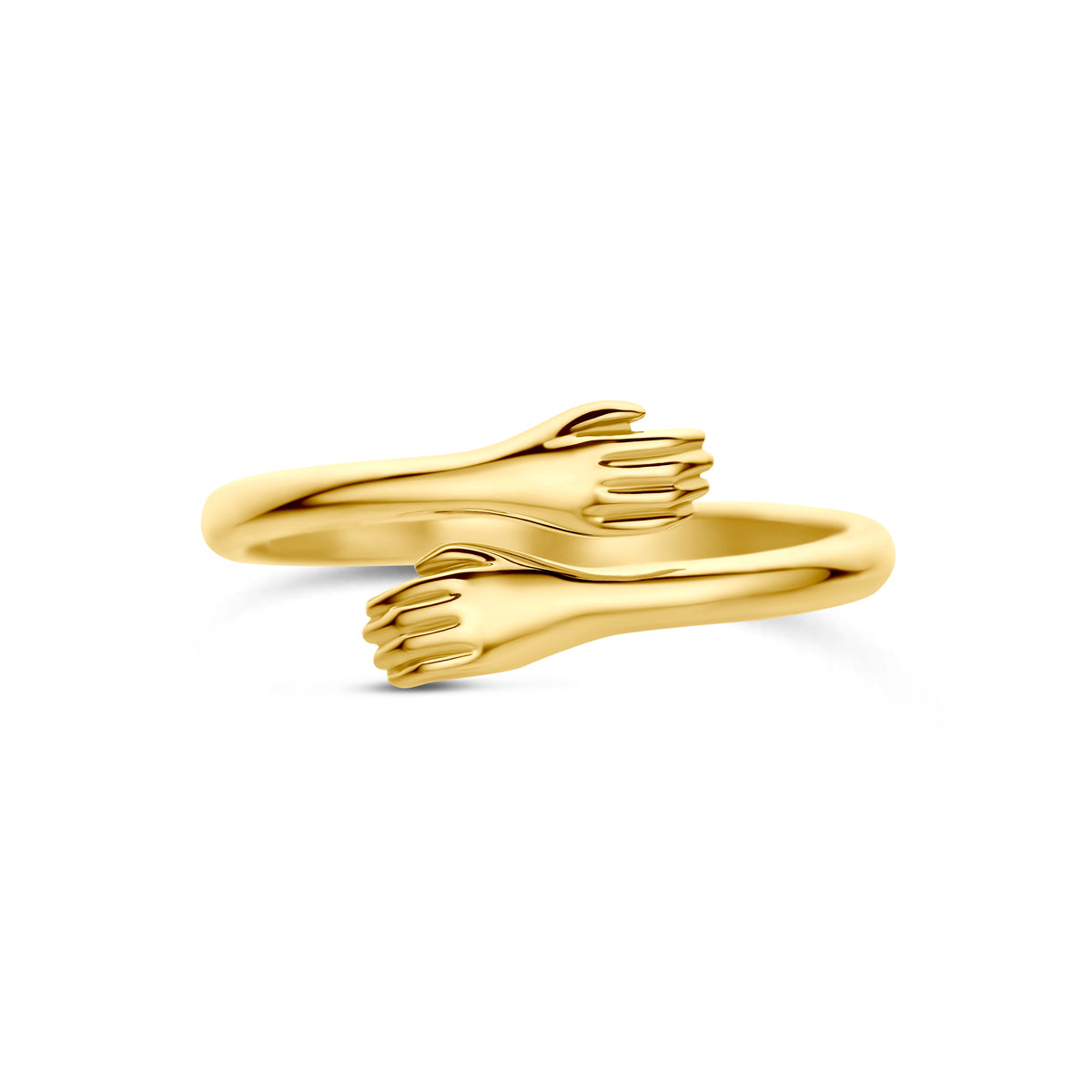 Geelgouden knuffelring detail van de organische vorm voor dames - City Juwelier