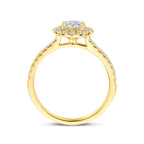 Geelgouden ring met 1.10 karaat lab grown diamant zijaanzicht dames - City Juwelier