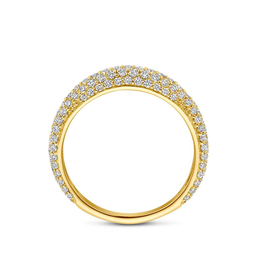 Geelgouden ring met diamant zijaanzicht detail voor vrouwen - City Juwelier
