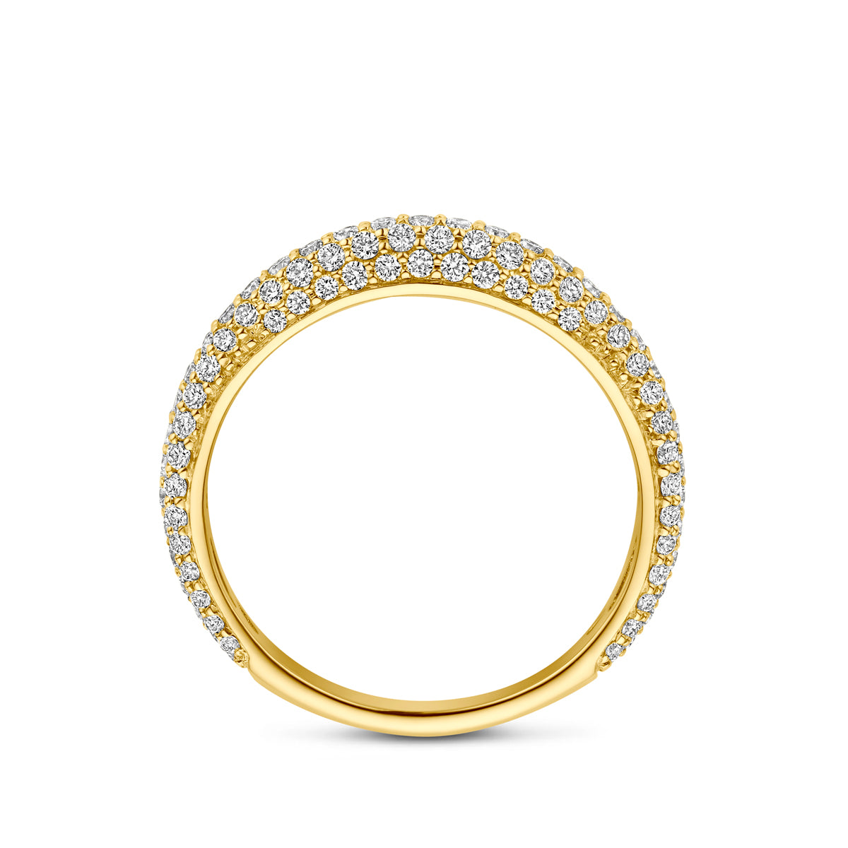 Geelgouden ring met diamant zijaanzicht detail voor vrouwen - City Juwelier