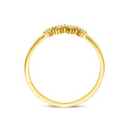 Geelgouden zirkonia ring zijaanzicht in 9 karaat goud - City Juwelier