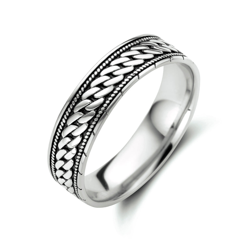 Geoxideerde zilveren heren ring 925 sterling zilver vooraanzicht - City Juwelier