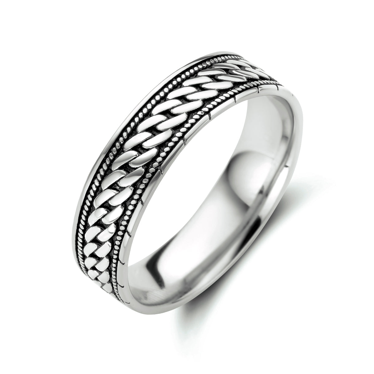 Geoxideerde zilveren heren ring 925 sterling zilver vooraanzicht - City Juwelier