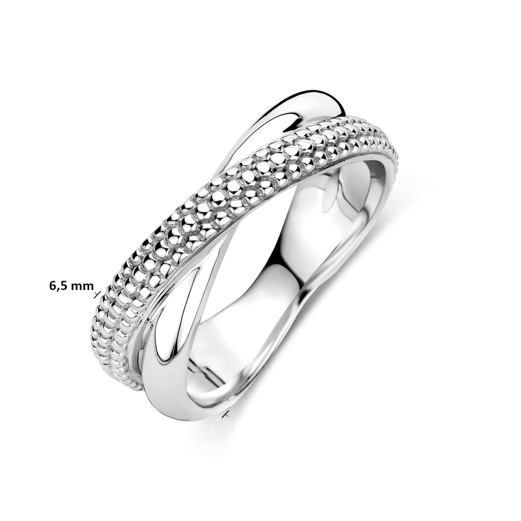 Gerhodineerde 925 sterling zilveren ring op witte achtergrond - City Juwelier