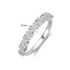 Gerhodineerde zilveren ring zirkonia zijaanzicht voor dames - City Juwelier