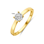 Gold plated zilveren ring zijaanzicht met zirkonia accenten - City Juwelier