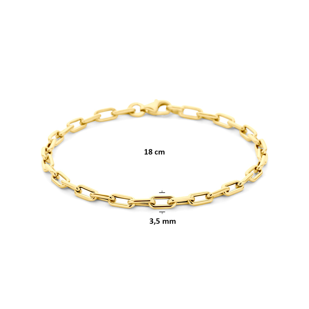 Gouden armband 9K met karabijnsluiting detail dames sieraad - City Juwelier