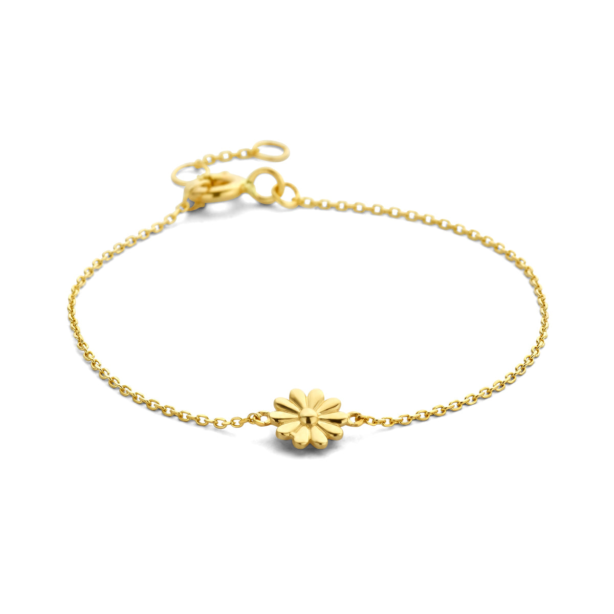 Gouden armband met bloem voor kinderen in 14K geelgoud - City Juwelier
