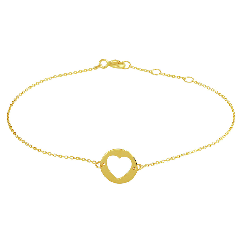 Gouden armband met hart hanger 14K geelgoud voor vrouwen - City Juwelier