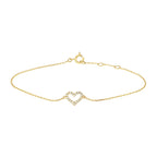 Gouden armband met hart hanger en zirkonia voor vrouwen - City Juwelier