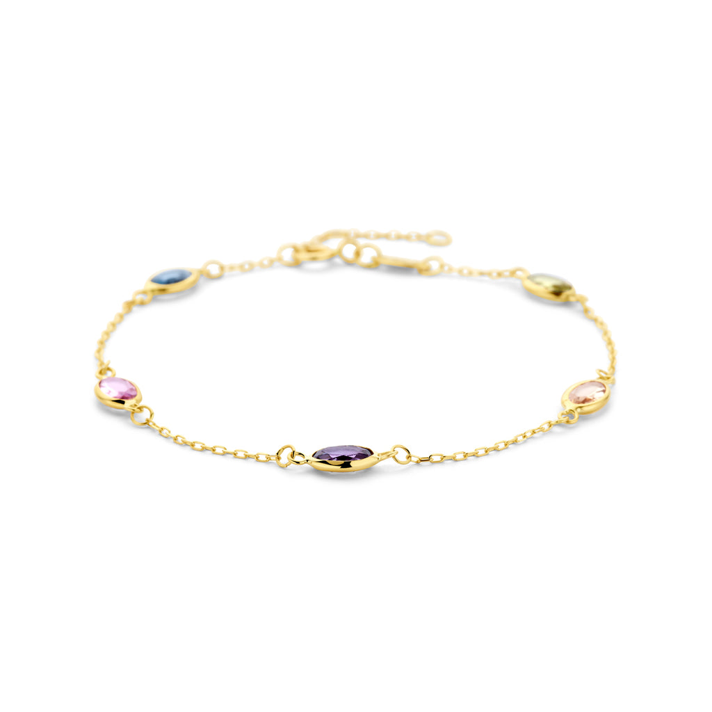 Gouden armband met kleurrijke edelstenen voor vrouwen - Stelloria - City Juwelier